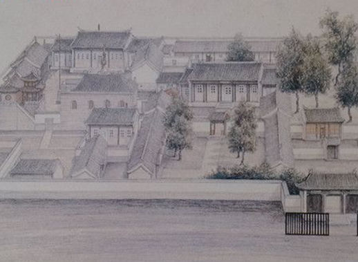 四合院手繪圖(1) 四褐眼手繪圖,展現古雅四合院。